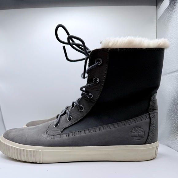 Timberland Shoes - Timberland Gray Faux Fur Lined Winter‎ Boots ReBOTL Women’s Size 9
